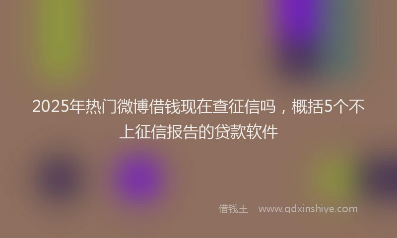 2025年热门微博借钱现在查征信吗，概括5个不上征信报告的贷款软件