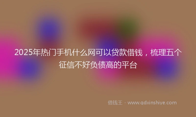 2025年热门手机什么网可以贷款借钱，梳理五个征信不好负债高的平台
