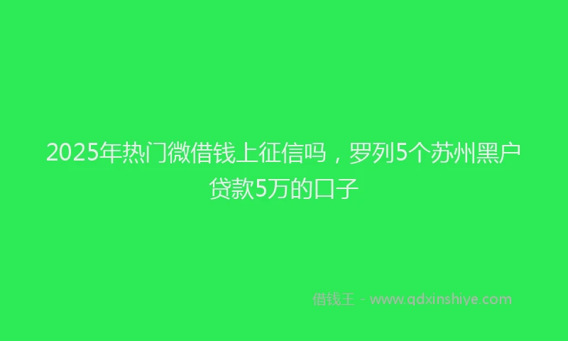2025年热门微借钱上征信吗，罗列5个苏州黑户贷款5万的口子