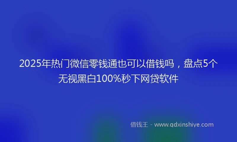 2025年热门微信零钱通也可以借钱吗，盘点5个无视黑白100%秒下网贷软件
