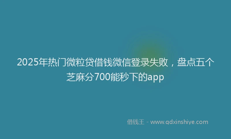 2025年热门微粒贷借钱微信登录失败，盘点五个芝麻分700能秒下的app