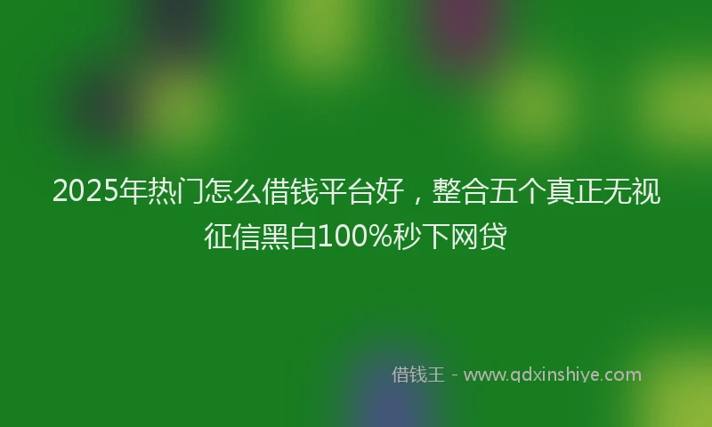 2025年热门怎么借钱平台好，整合五个真正无视征信黑白100%秒下网贷
