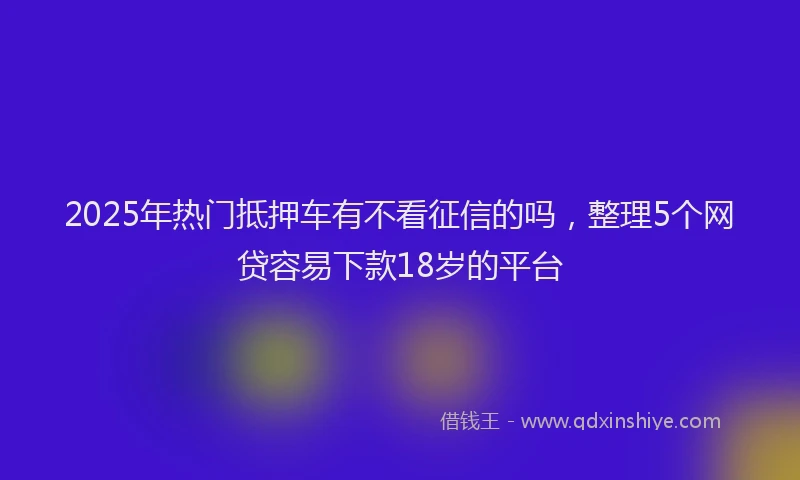 2025年热门抵押车有不看征信的吗，整理5个网贷容易下款18岁的平台