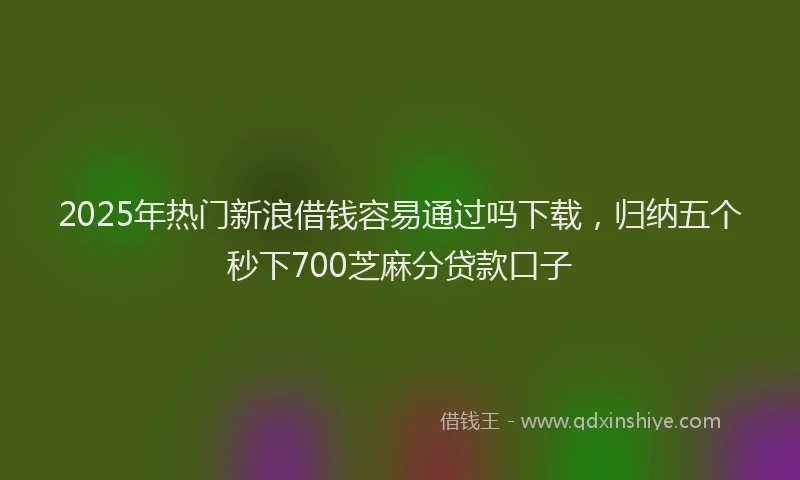 2025年热门新浪借钱容易通过吗下载，归纳五个秒下700芝麻分贷款口子