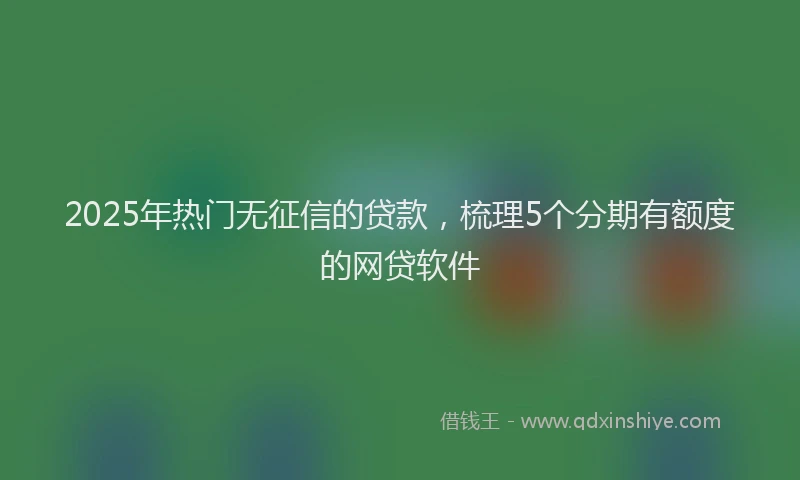 2025年热门无征信的贷款，梳理5个分期有额度的网贷软件