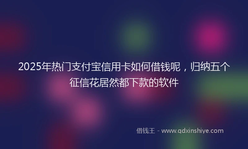 2025年热门支付宝信用卡如何借钱呢，归纳五个征信花居然都下款的软件