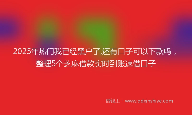 2025年热门我已经黑户了,还有口子可以下款吗，整理5个芝麻借款实时到账速借口子