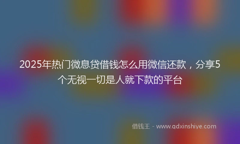 2025年热门微息贷借钱怎么用微信还款，分享5个无视一切是人就下款的平台