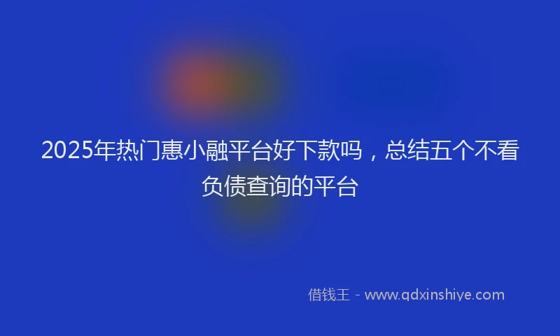 2025年热门惠小融平台好下款吗，总结五个不看负债查询的平台