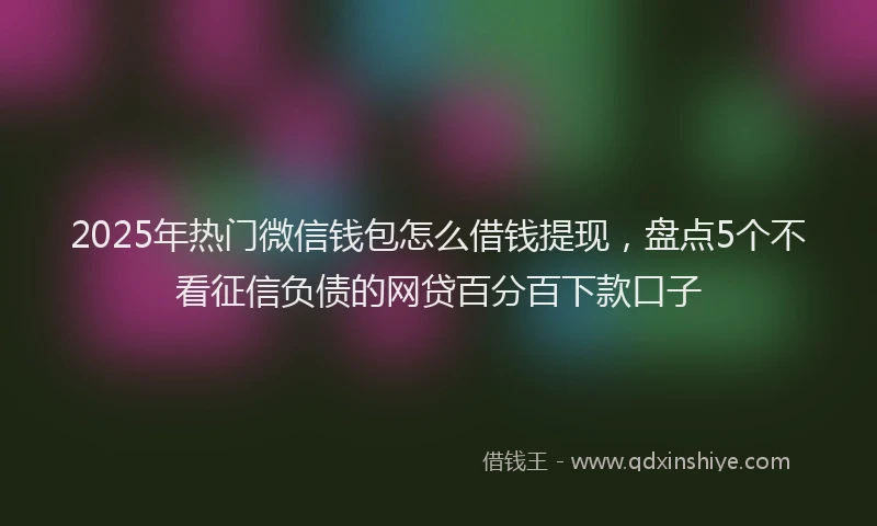 2025年热门微信钱包怎么借钱提现，盘点5个不看征信负债的网贷百分百下款口子