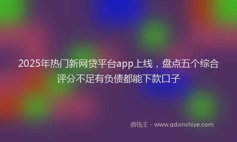 2025年热门新网贷平台app上线，盘点五个综合评分不足有负债都能下款口子