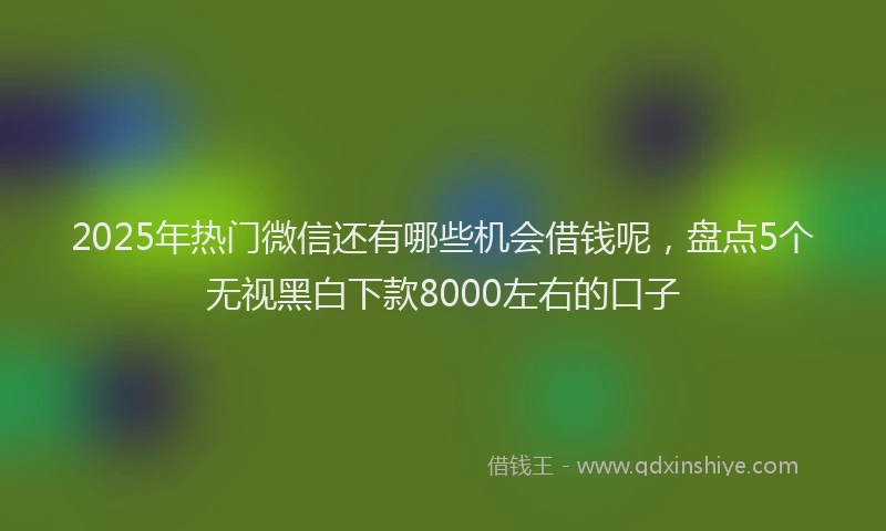 2025年热门微信还有哪些机会借钱呢，盘点5个无视黑白下款8000左右的口子