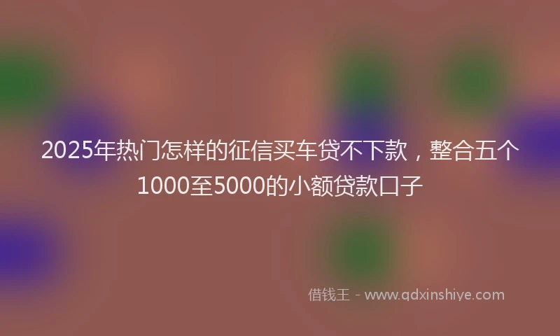 2025年热门怎样的征信买车贷不下款，整合五个1000至5000的小额贷款口子