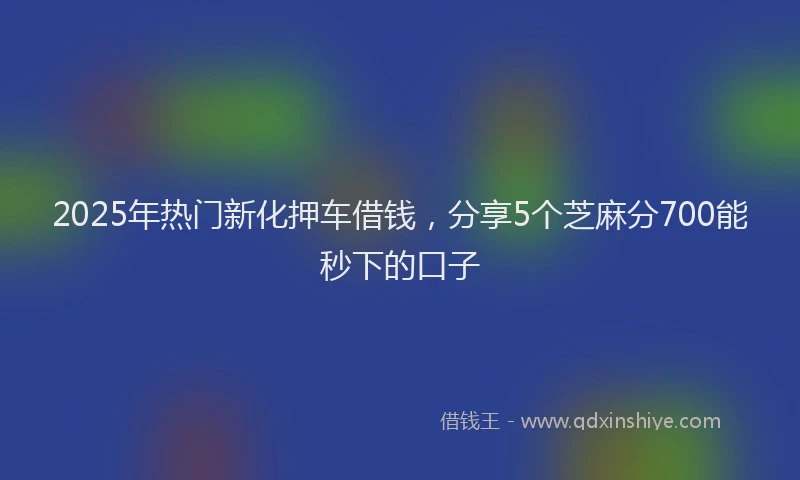 2025年热门新化押车借钱，分享5个芝麻分700能秒下的口子