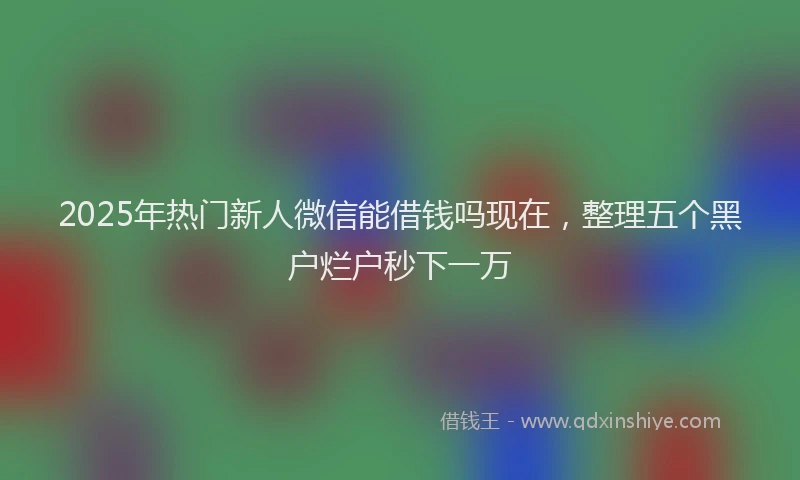 2025年热门新人微信能借钱吗现在，整理五个黑户烂户秒下一万