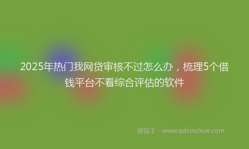 2025年热门我网贷审核不过怎么办，梳理5个借钱平台不看综合评估的软件
