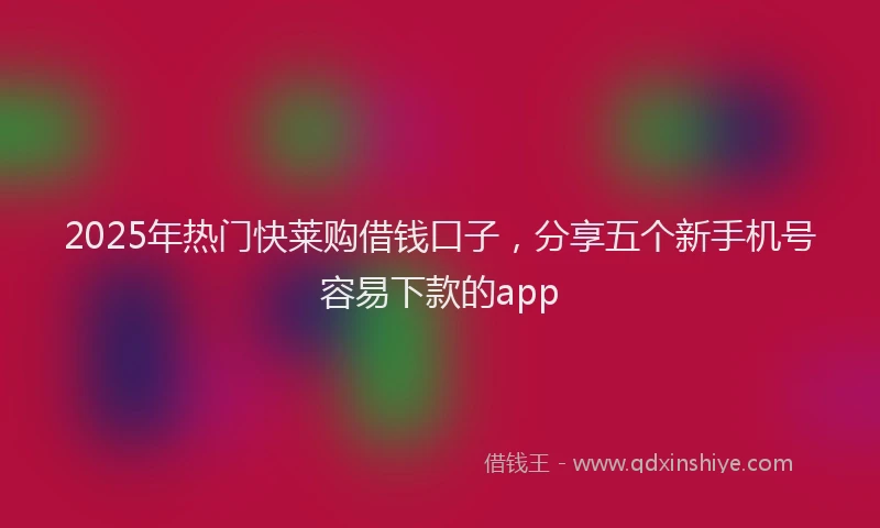 2025年热门快莱购借钱口子，分享五个新手机号容易下款的app