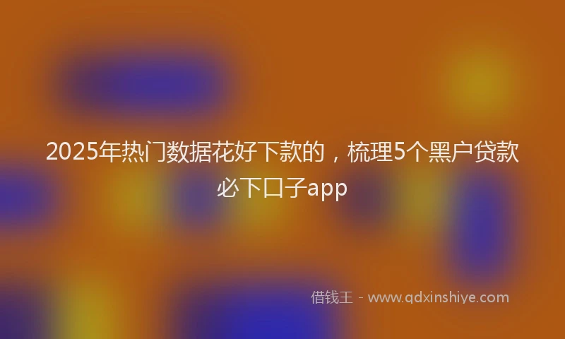 2025年热门数据花好下款的，梳理5个黑户贷款必下口子app