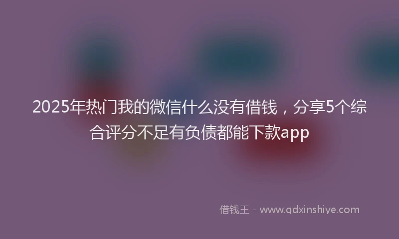 2025年热门我的微信什么没有借钱，分享5个综合评分不足有负债都能下款app