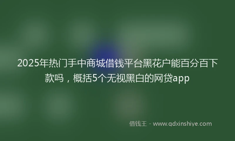 2025年热门手中商城借钱平台黑花户能百分百下款吗，概括5个无视黑白的网贷app
