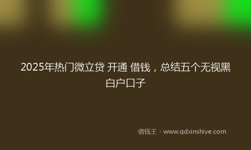 2025年热门微立贷 开通 借钱，总结五个无视黑白户口子