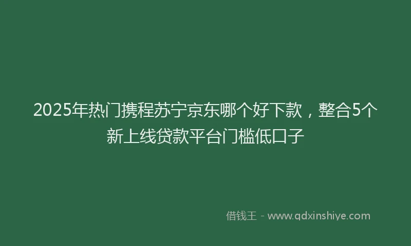 2025年热门携程苏宁京东哪个好下款，整合5个新上线贷款平台门槛低口子