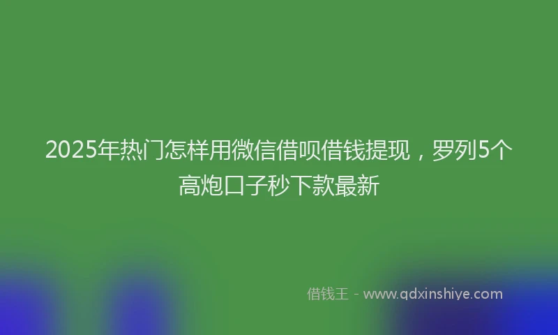 2025年热门怎样用微信借呗借钱提现，罗列5个高炮口子秒下款最新