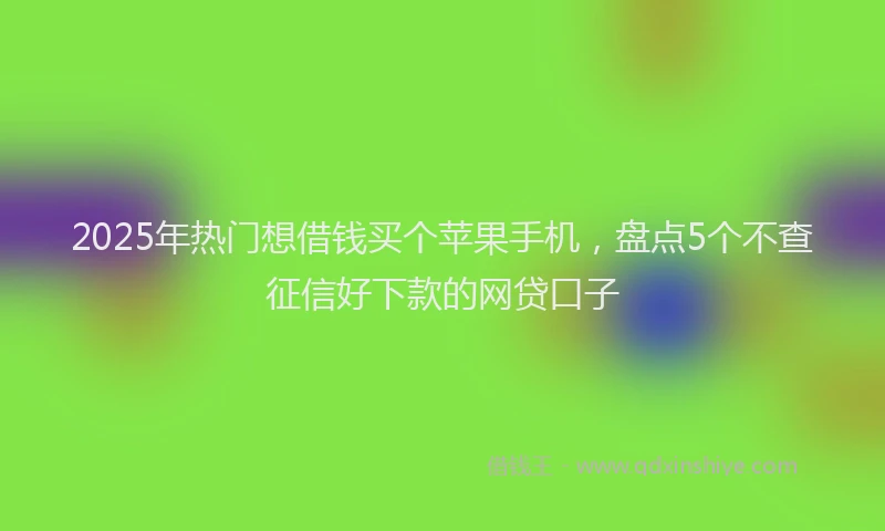 2025年热门想借钱买个苹果手机，盘点5个不查征信好下款的网贷口子