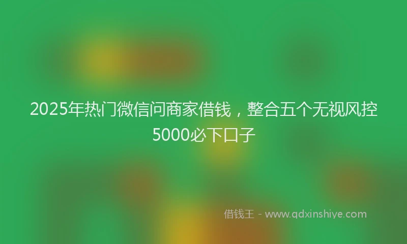 2025年热门微信问商家借钱，整合五个无视风控5000必下口子