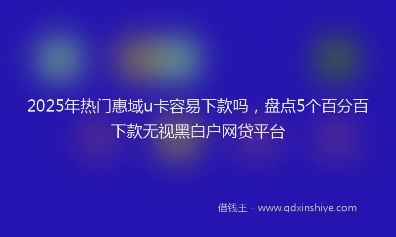 2025年热门惠域u卡容易下款吗，盘点5个百分百下款无视黑白户网贷平台