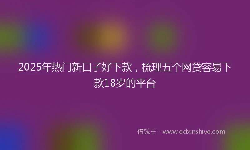 2025年热门新口子好下款，梳理五个网贷容易下款18岁的平台