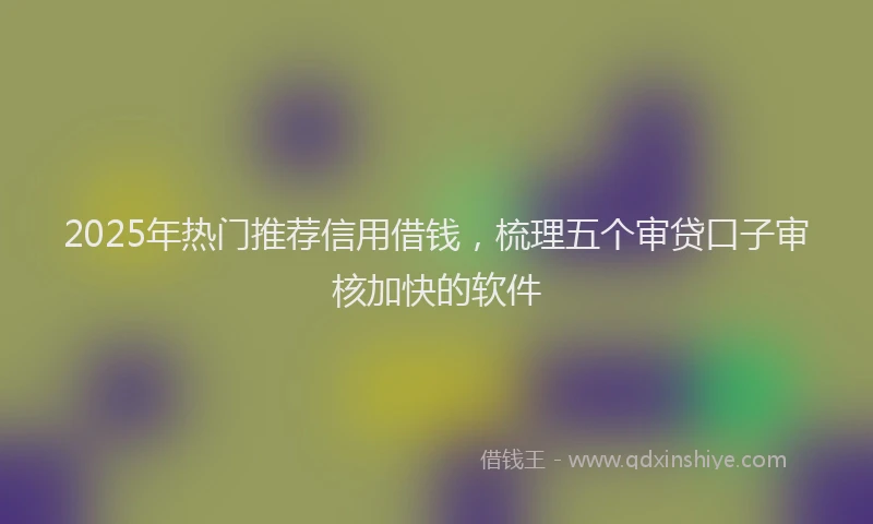 2025年热门推荐信用借钱，梳理五个审贷口子审核加快的软件