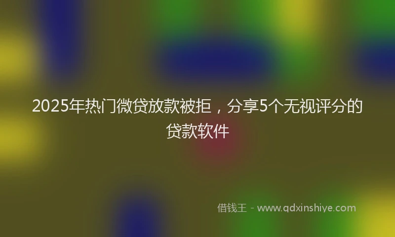 2025年热门微贷放款被拒，分享5个无视评分的贷款软件