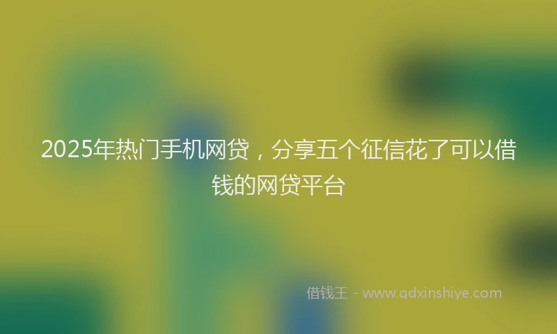 2025年热门手机网贷，分享五个征信花了可以借钱的网贷平台