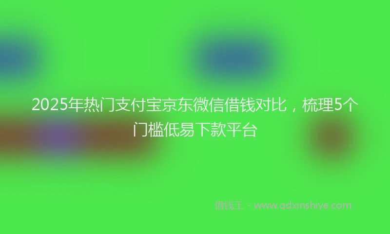 2025年热门支付宝京东微信借钱对比，梳理5个门槛低易下款平台