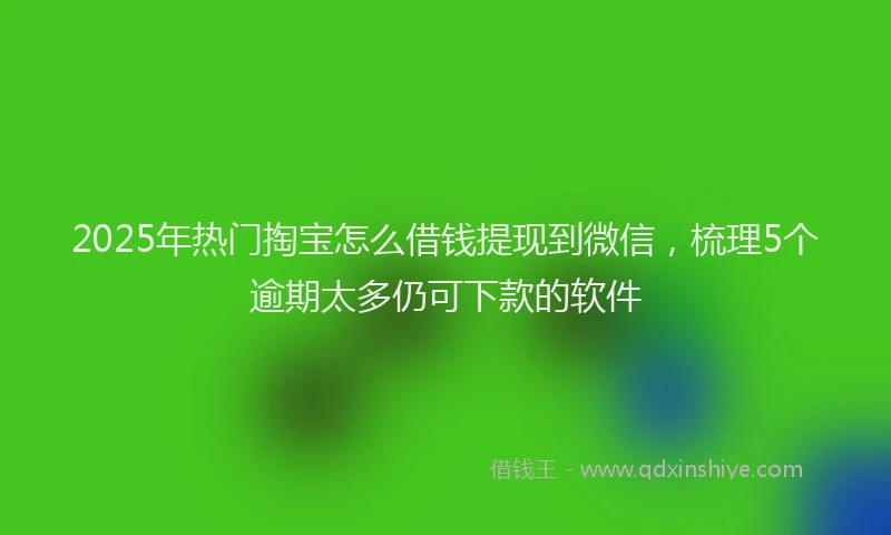 2025年热门掏宝怎么借钱提现到微信，梳理5个逾期太多仍可下款的软件