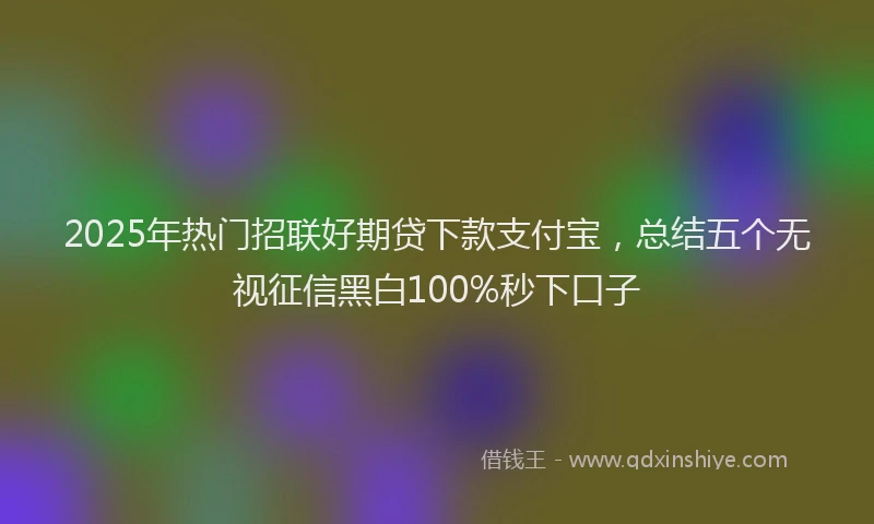 2025年热门招联好期贷下款支付宝，总结五个无视征信黑白100%秒下口子