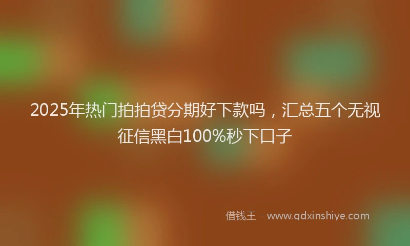2025年热门拍拍贷分期好下款吗，汇总五个无视征信黑白100%秒下口子