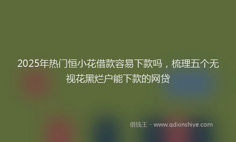 2025年热门恒小花借款容易下款吗，梳理五个无视花黑烂户能下款的网贷
