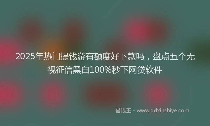2025年热门提钱游有额度好下款吗，盘点五个无视征信黑白100%秒下网贷软件