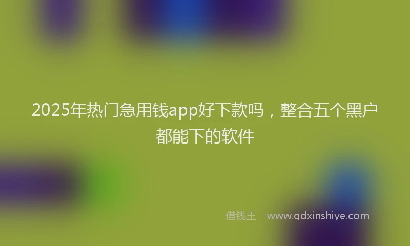 2025年热门急用钱app好下款吗，整合五个黑户都能下的软件