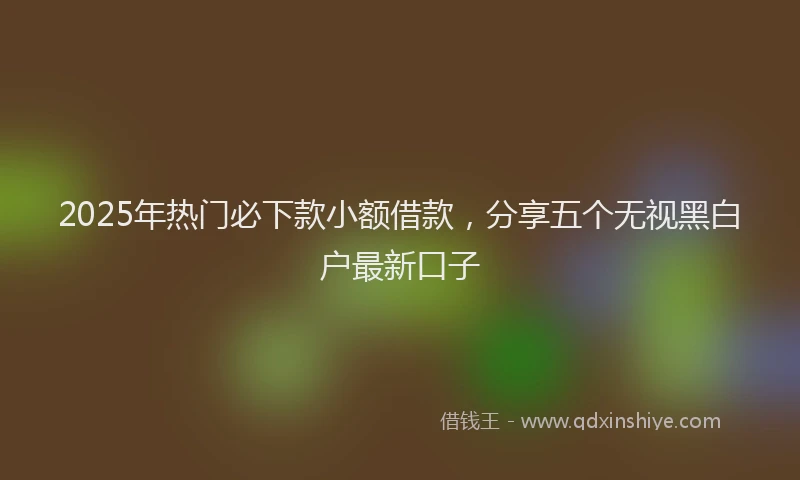 2025年热门必下款小额借款，分享五个无视黑白户最新口子