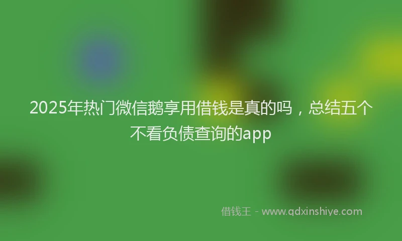 2025年热门微信鹅享用借钱是真的吗，总结五个不看负债查询的app