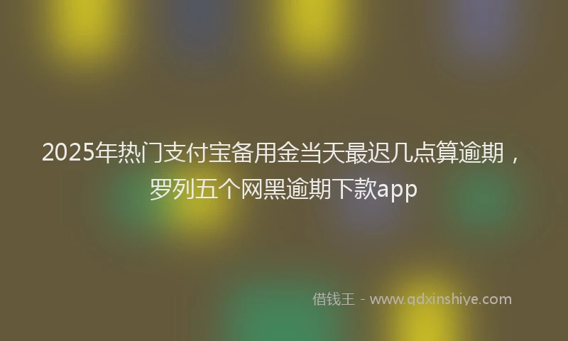 2025年热门支付宝备用金当天最迟几点算逾期，罗列五个网黑逾期下款app