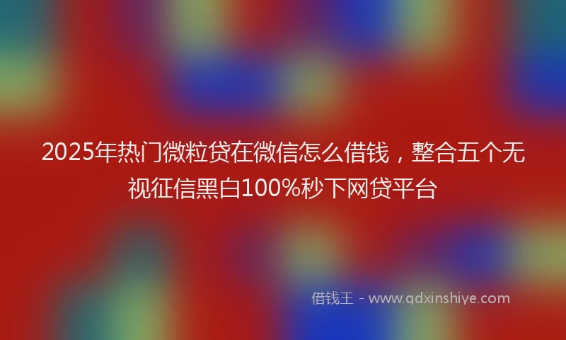 2025年热门微粒贷在微信怎么借钱，整合五个无视征信黑白100%秒下网贷平台