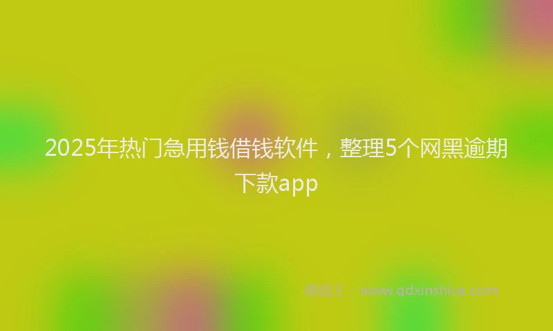 2025年热门急用钱借钱软件，整理5个网黑逾期下款app