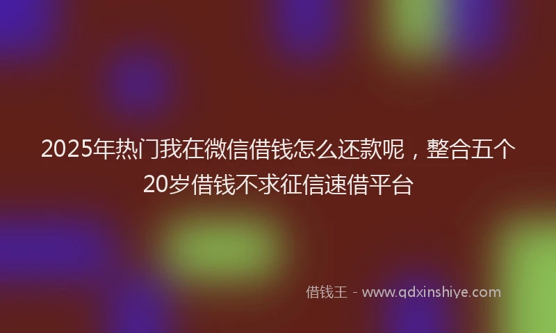 2025年热门我在微信借钱怎么还款呢，整合五个20岁借钱不求征信速借平台