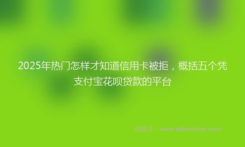 2025年热门怎样才知道信用卡被拒，概括五个凭支付宝花呗贷款的平台