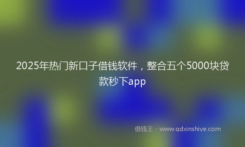 2025年热门新口子借钱软件，整合五个5000块贷款秒下app