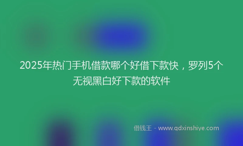 2025年热门手机借款哪个好借下款快，罗列5个无视黑白好下款的软件